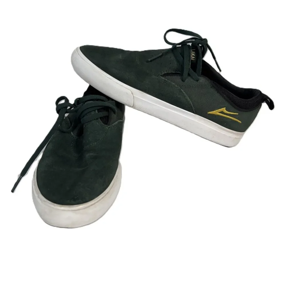 Lakai Men Riley 2 Skate Shoes Gum Suede Sole Slip On Riley Hawk Dk Green Size 7